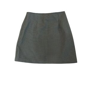 Vintage 90’s Mini Skirt 24 USA Gingham Plaid Micro Pleated Black Cream New Star